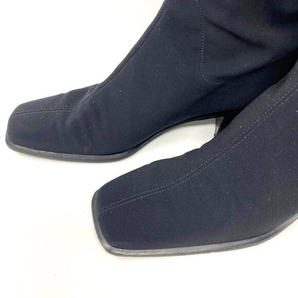 Vintage Stuart Weitzman Microstretch Fabric  Over The Knee Pull On Boots Size 7 - Picture 5 of 16